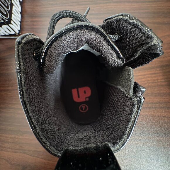 Ground Up Toddler Lace-Up Side Zipper Black Shiny Glitter Black Boots Size 7 New - Picture 7 of 8